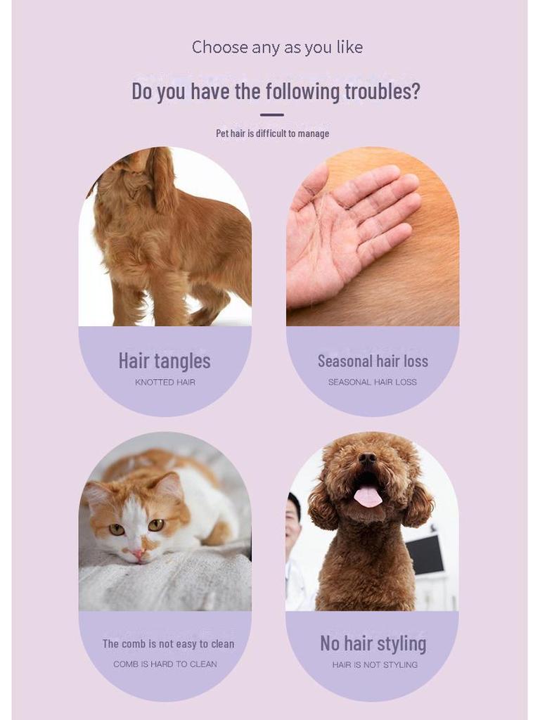 Pet Hair Removal Comb for Grooming Teddies & Golden Retrievers
