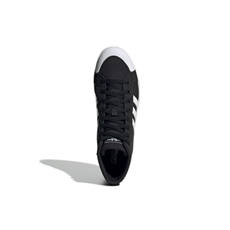 adidas Neo Bravada Mid Canvas Lace-Up Non-Slip High-Top Skate Shoes Men Sneakers Black White FX9064
