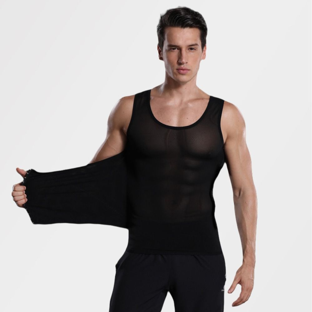 Belly Contracting Slimming Shapewear Elastic Waist Trainer Tank Top Body Shaper Vest Men Man
