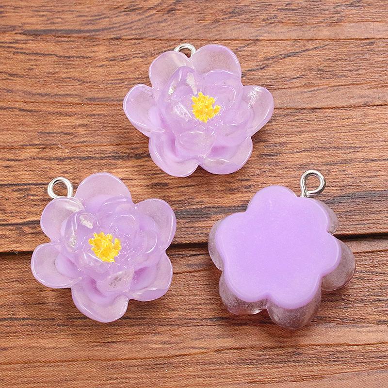 10pcs 22X23mm DIY Resin Accessories Five-petal Flower Pendant Accessories