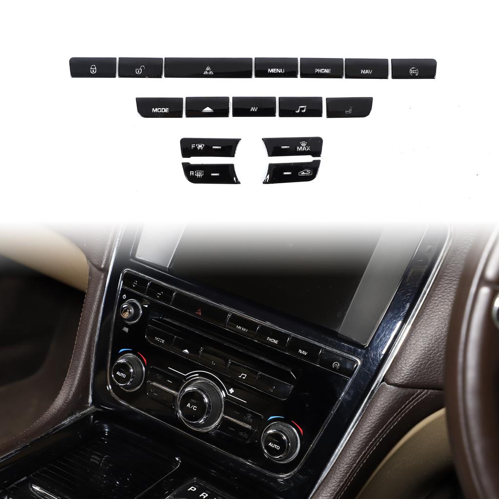For Jaguar XF XJ 2008- Car AC Gear Switch Repair Decals aluminum alloy Button Stickers Car Accessories Interior