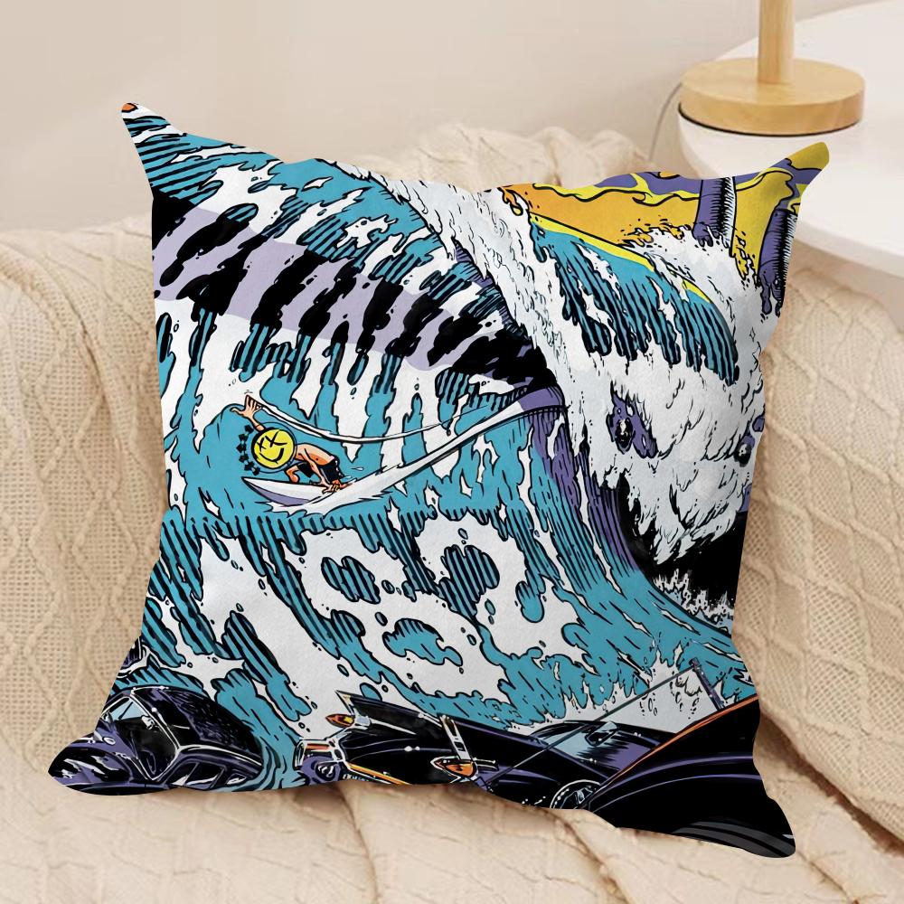 Famous Punk Band B-Blink-182 Cushion Cover Short Plush Double-Sided Print Square Throw Pillow Covers Sofa Home Cushion Decor