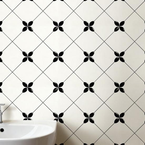 2 Pcs Peel And Stick Wall Tile Self-Adhesive Wall Tiles Waterproof PVC Decorative Tile Stickers for Kitchen Backsplash Bathroom