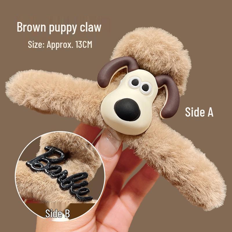 Cute Large Plush Panda Hair Clip for Women - Claw Clip Style for Autumn & Winter