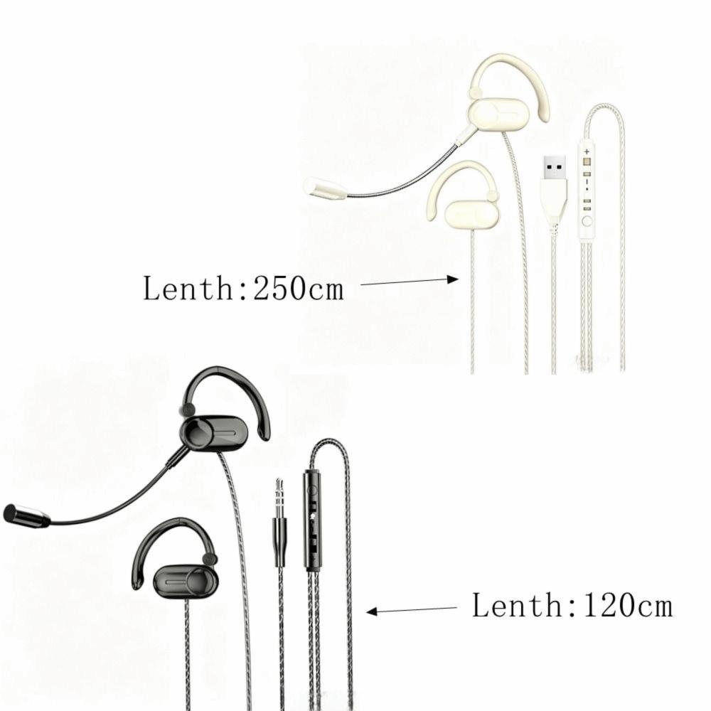 Open Ear Wired Headphones Dual Microphone Noise Reduction Wired Headset Detachable Microphone Ear-hook Wired Earphones Handsfree
