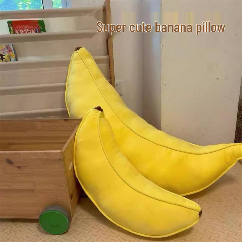 Cuscino Peluche Banana: Giocattolo Carino, Lungo, con Schienale per la Testa e Morsetto per le Gambe
