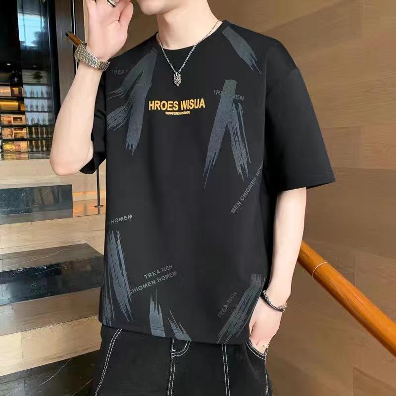 2024 Men's Slim Trend Ice Silk Printed Short-Sleeve T-Shirt