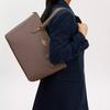 Coach Gallery 37 Metal Logo Zip Closure Recycled Leather Tote Bag Women Tote Bags Dark-Stone CV402-IMV2R