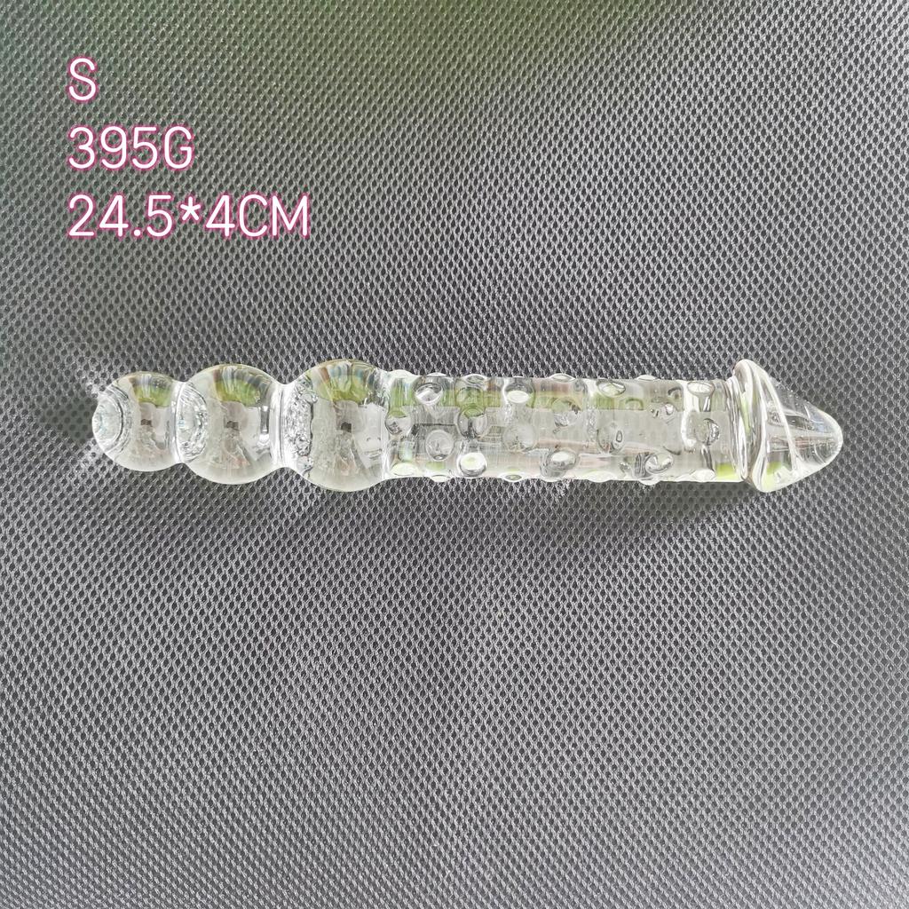 VaHppy Large Glass Anal Plugs Double-ended Anal Pulling Beads Rounded Rransparent Sex Toys Masturbators For Women Gay Dildos