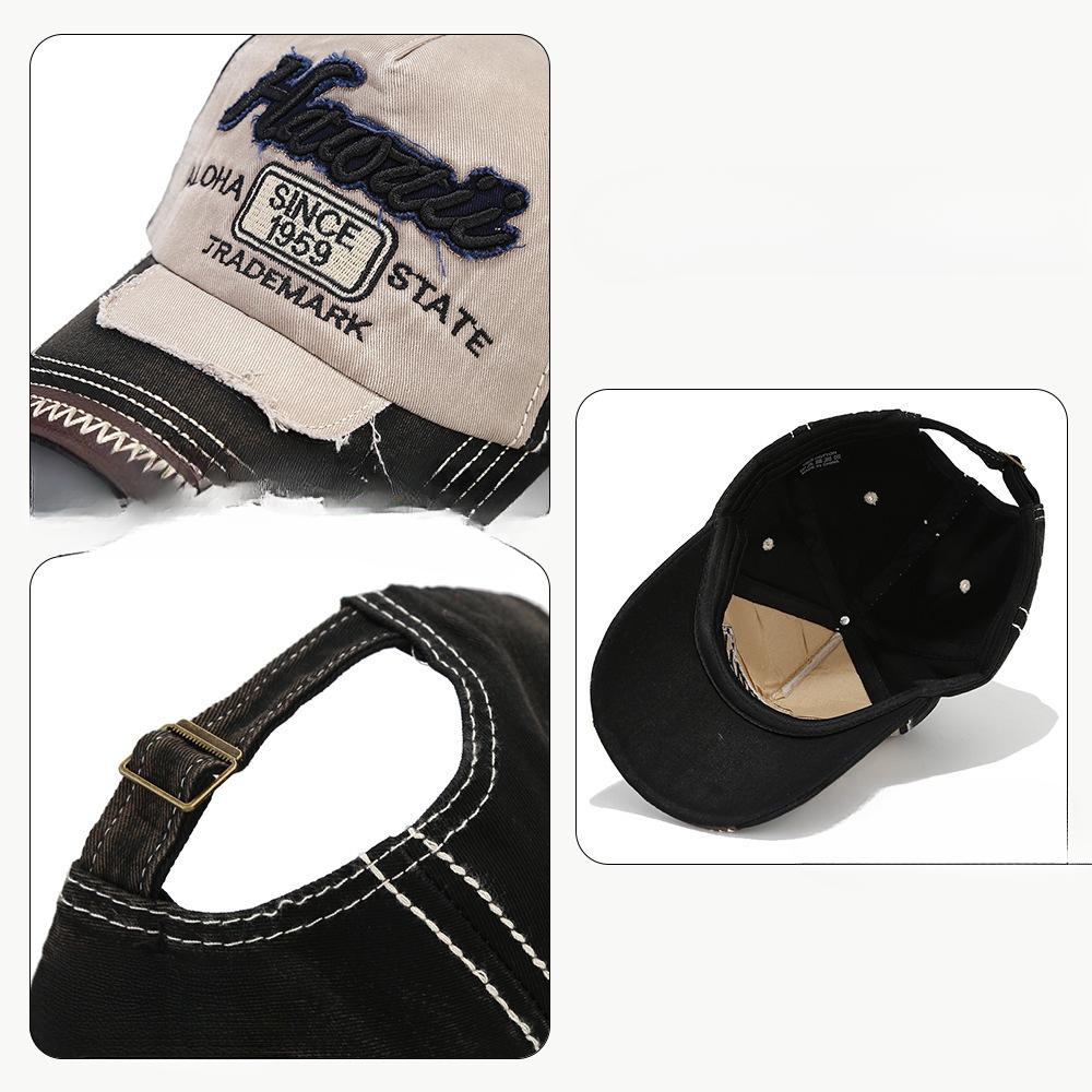 Korean Version of Personalized Retro Baseball Cap Letter Embroidered Sun Hat Women Fashion Travel Baseball Cap Men Old Hat Trend