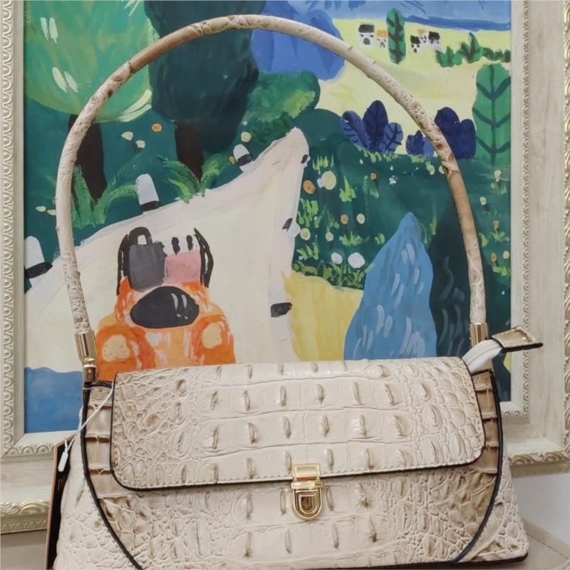 Schoolbag Women's Purple Jiaerdi Japanese Retro Crocodile Embossed Handbag Harajuku Hot Girls Shoulder Bag Luxury Lightweight Purse Y2k 2025