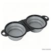 Portable Foldable Double Pet Bowl for Dogs - Integrated Outdoor Design
