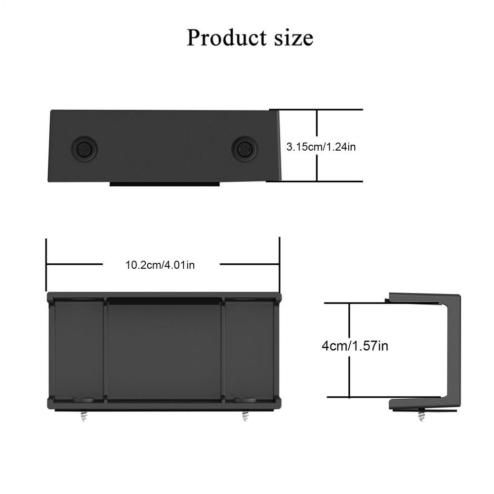 Under Desk Laptop Mount ABS Under Desk Shelf Holder for Notebooks, Tablets, Cable Boxes, Modems, Smart TV Boxes