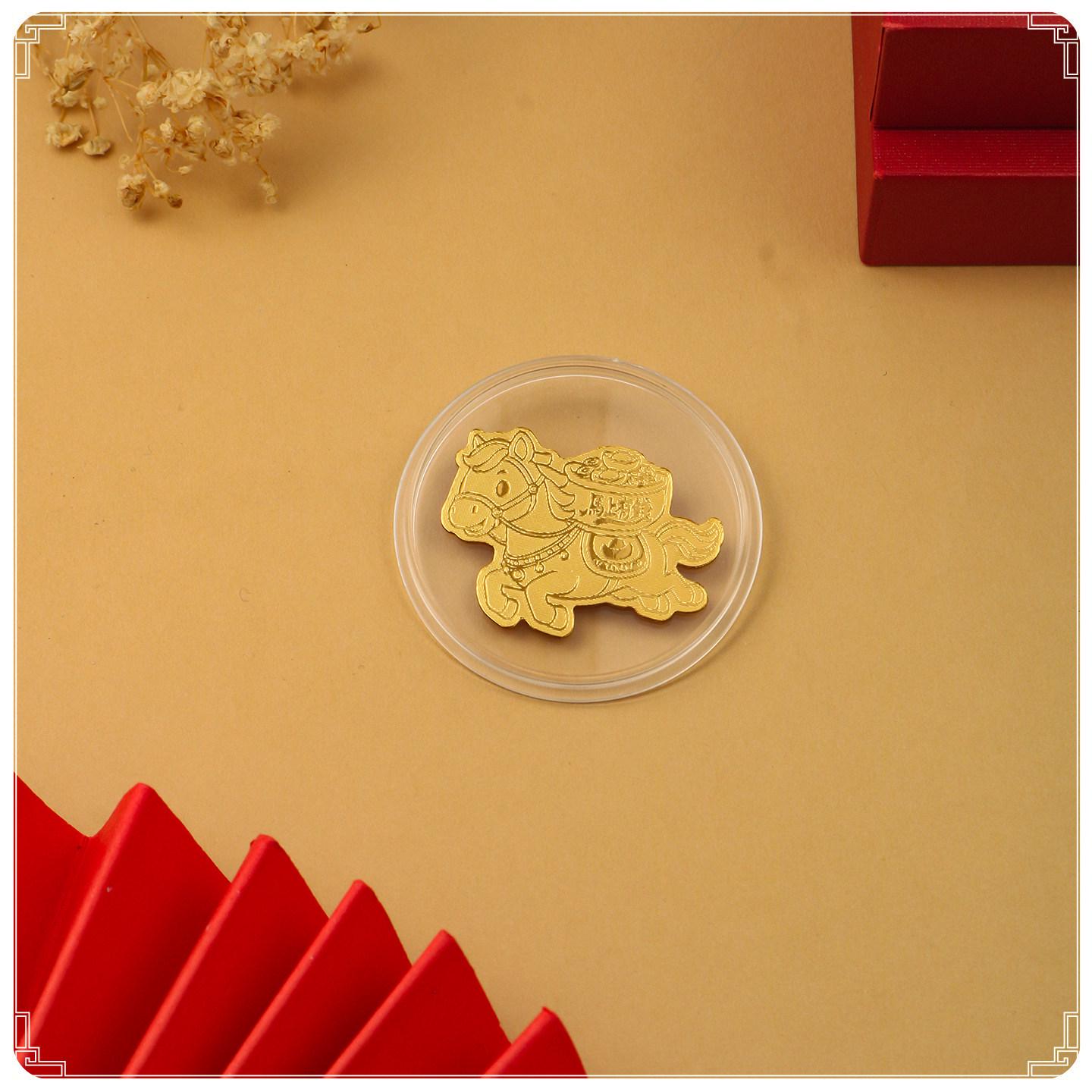Year of the Horse Gold Phone Sticker - Stylish & Lucky Charm with Gold Flakes Sticker + Acrylic