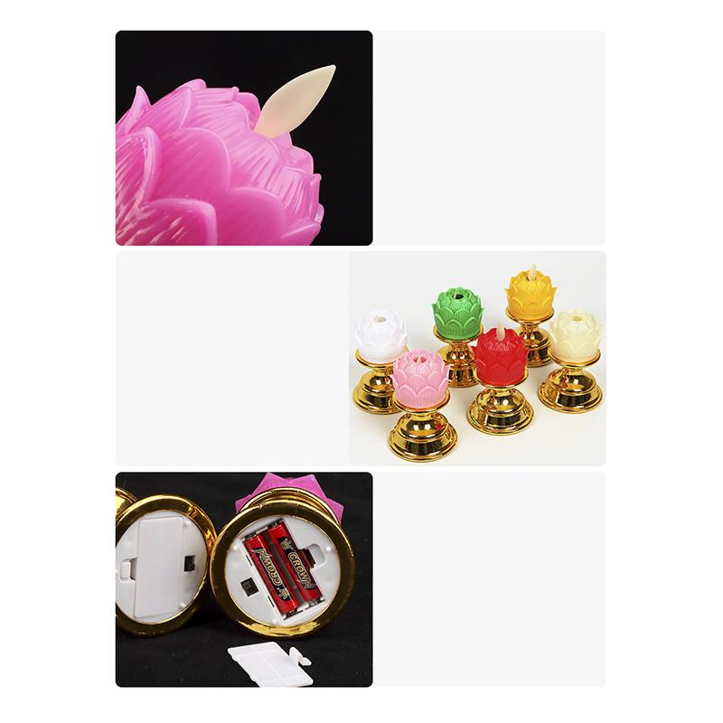 Exquisite Electric Buddha Lotus Light Battery Operated Led Holy Buddha Light Prayer Flicker Led Candle Tea Lamp Home Decoration