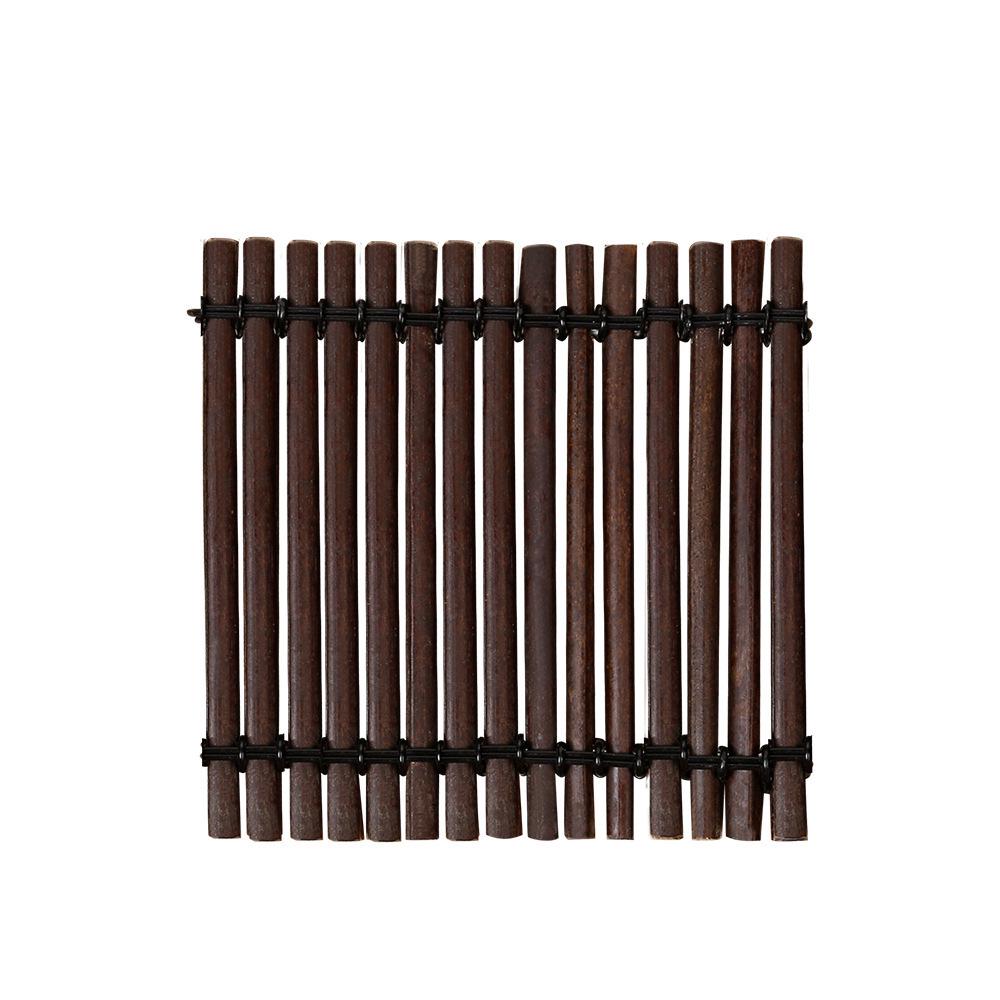 Retro Bamboo Tea Ceremony Coaster Set: Heat Insulation Placemat, Woven Tea Mat, Purple Bamboo Ornament, Tea Accessories.