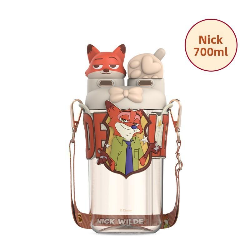 Zootopia Nick And Judy Plastic Straw Cup With Tritan Material For Kids