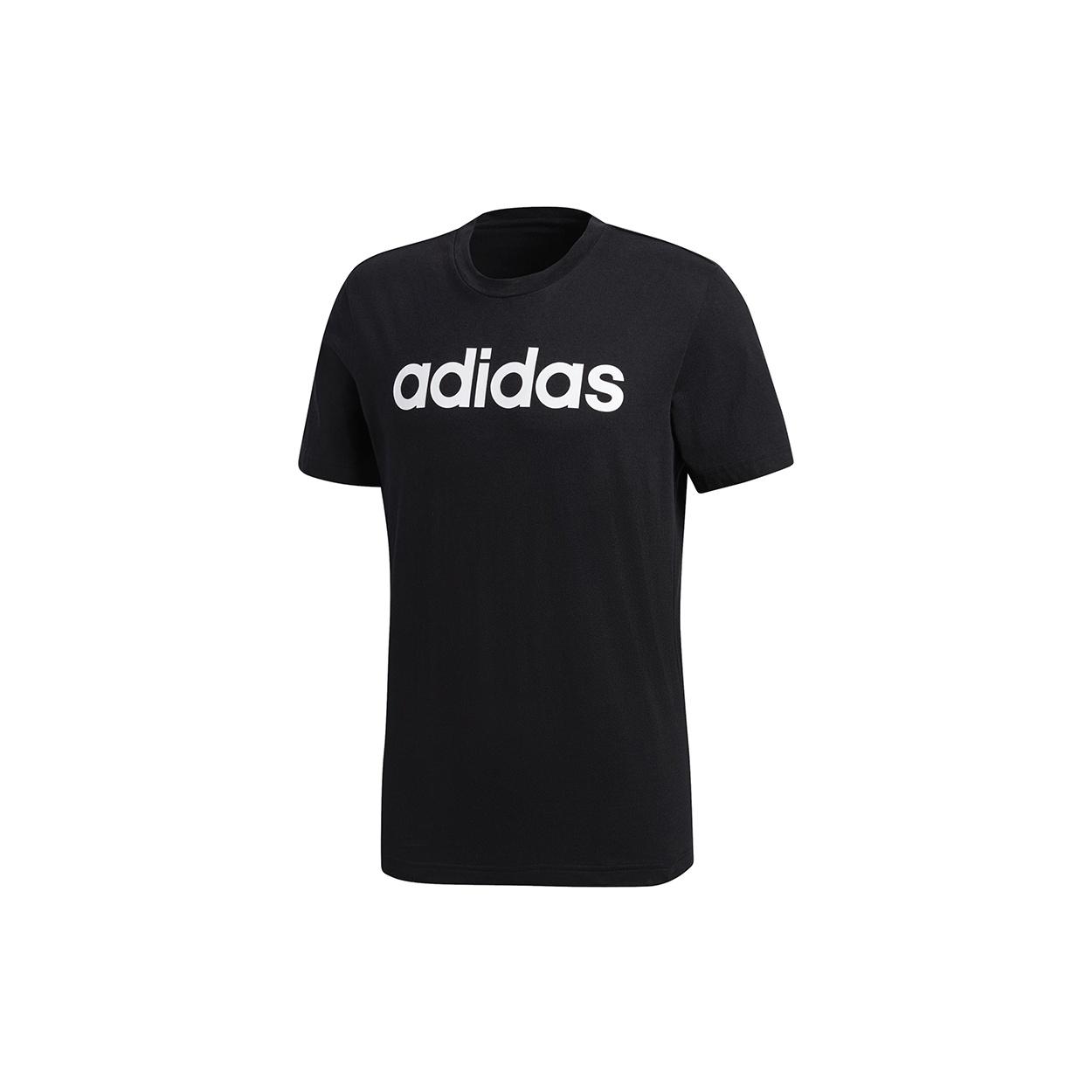 adidas Comm M Tee Logo Printing Sports Knit Short Sleeve Black Men s BR4066 S