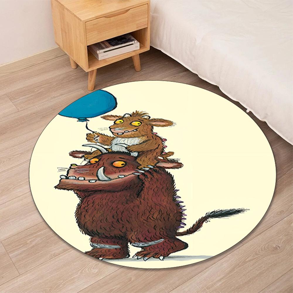 The Gruffalo Printed Round Rug Carpet Chair Rug Area Rug Entryway Doormats,for Office Chair Living Room Bedroom Kitchen Room.