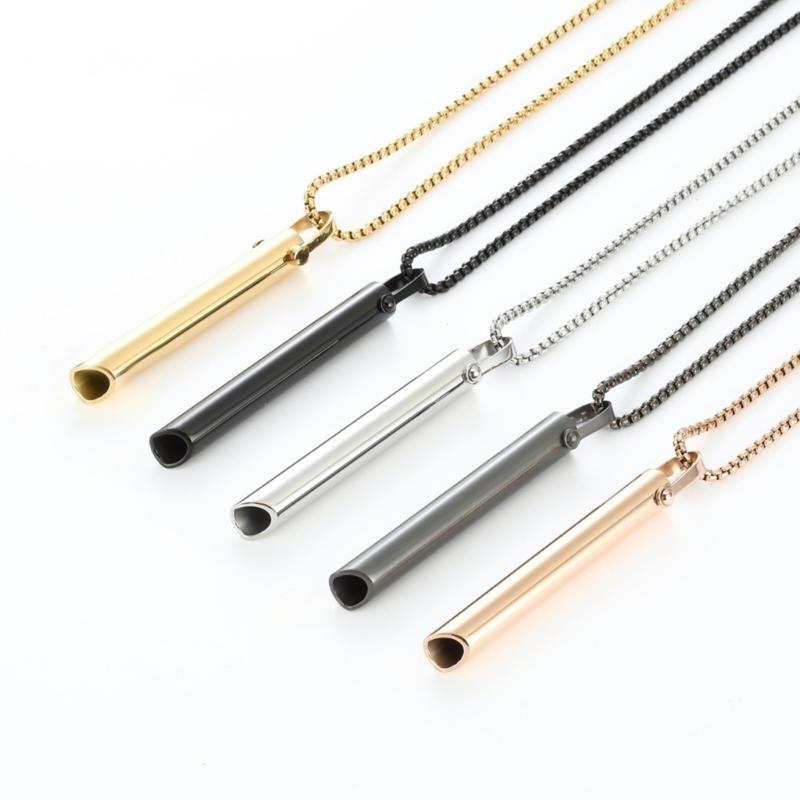 Mindfulness Breathing Necklace Opening Rings Stainless Steel Pendant Necklace Great for Meditation Practice Harmonies