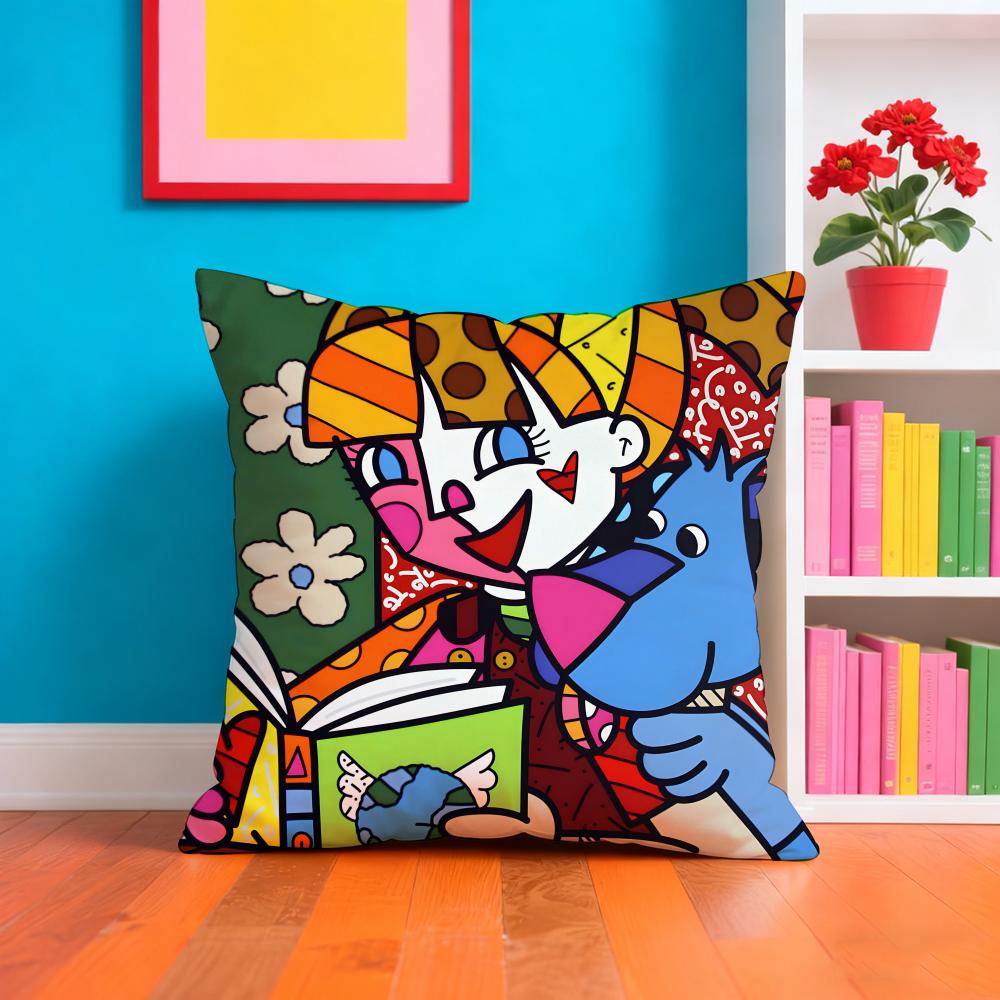 Romero BBritto Singer Pillow Case Pillow Case Plush Fabric Soft Double Sided Print Home Sofa High Quality Cushion