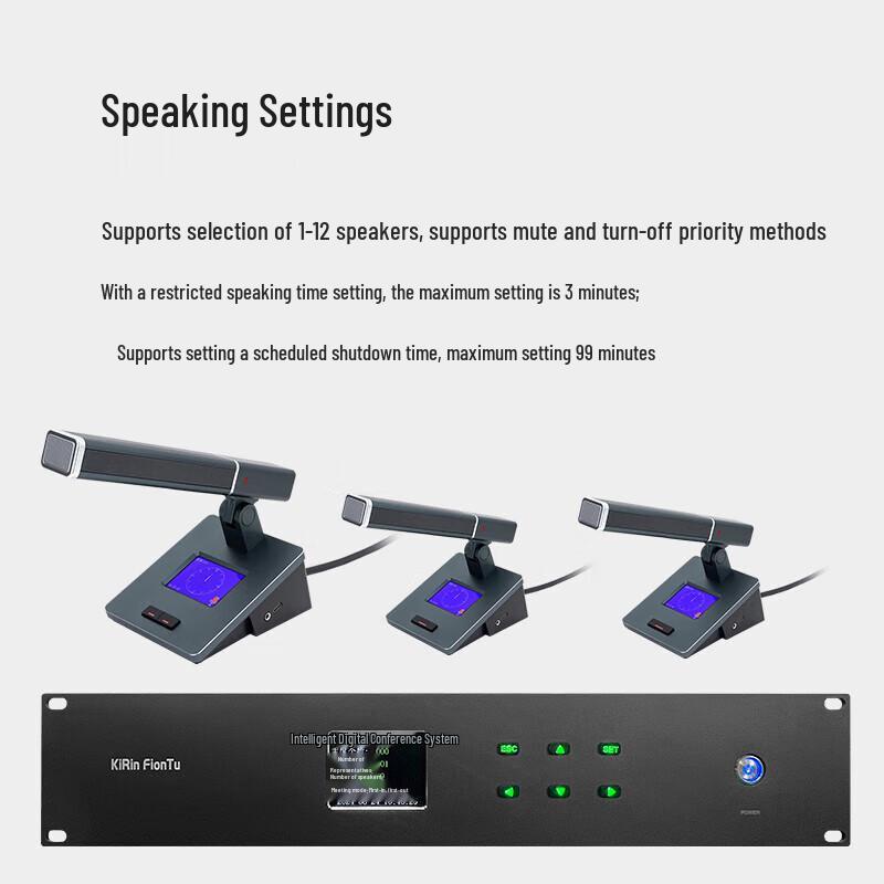 FionTu Professional Wired 8-Channel Conference Microphone System (CN Version)