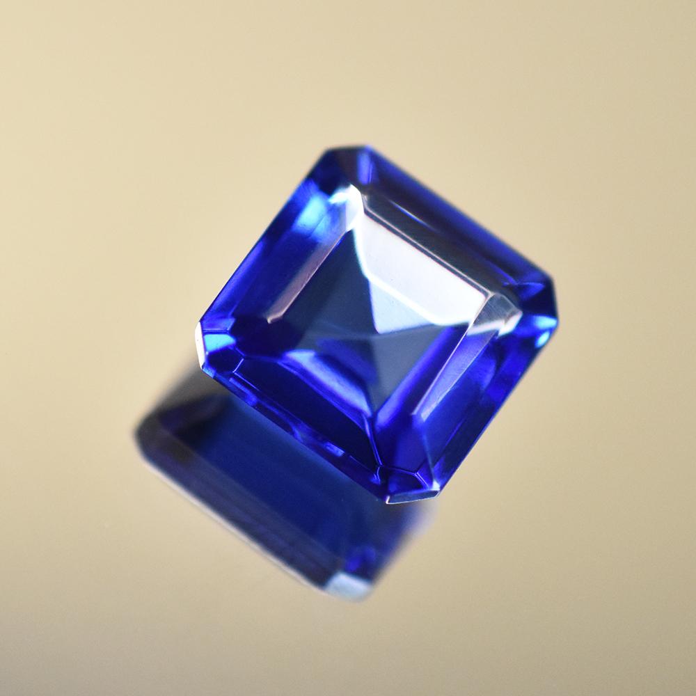 Zertifizierter, 10x10 mm großer, quadratisch geschliffener, natürlicher blauer Saphir (loser Edelstein) für Hochzeiten