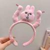 Cute Headbands Plush Funny Cartoon Rabbit Headbands კრეატიული თმის ზოლები თმის აქსესუარები გოგონების დაბადების დღის საჩუქრები