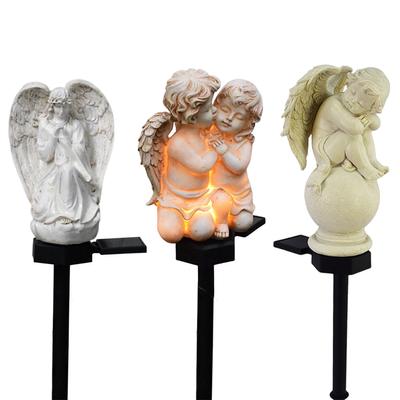Solar Garden Lights Crafts Resin Angel Yard Landscape Lamp Lighting Ornaments IP55 Waterproof Home Decor for Park Courtyard