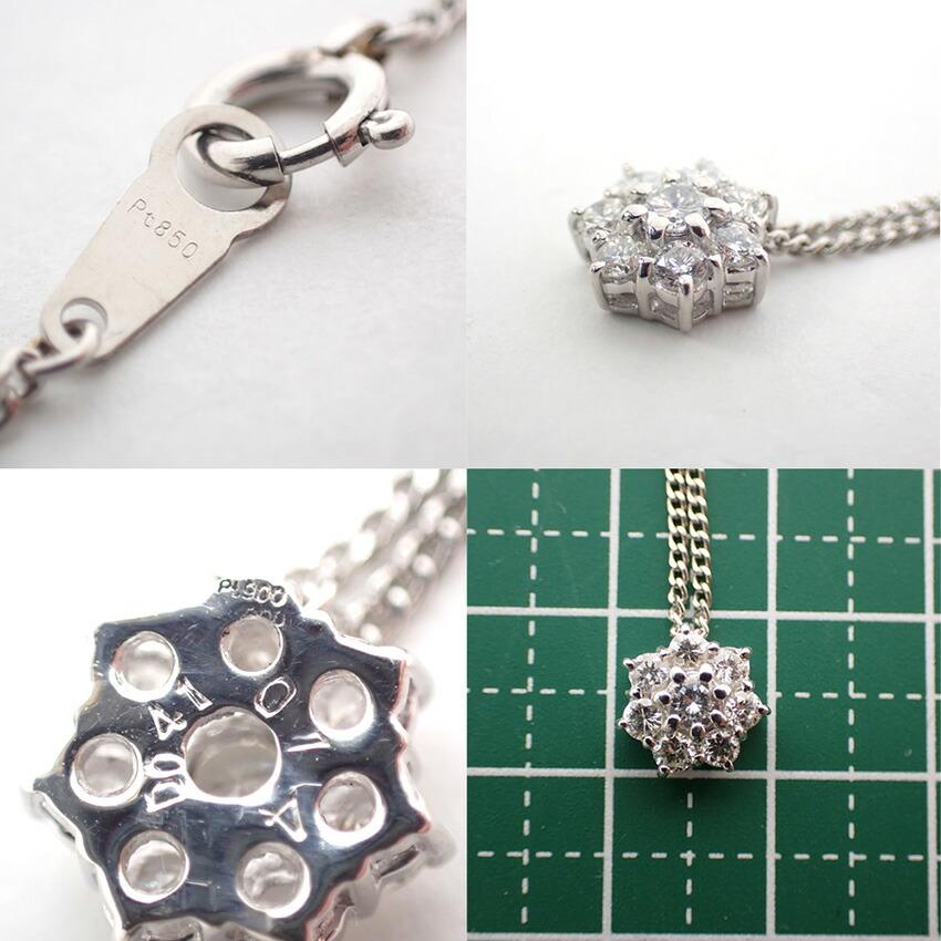 [Used] Pt900/Pt850 Diamond Pendant/necklace/g482-90