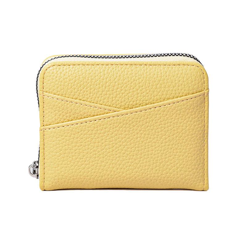 New Women's Zipper Purse Short Lychee Pattern Fashion Multi-Card Slot ID Card Holder Coin Zipper Purse for Women Portable Purse