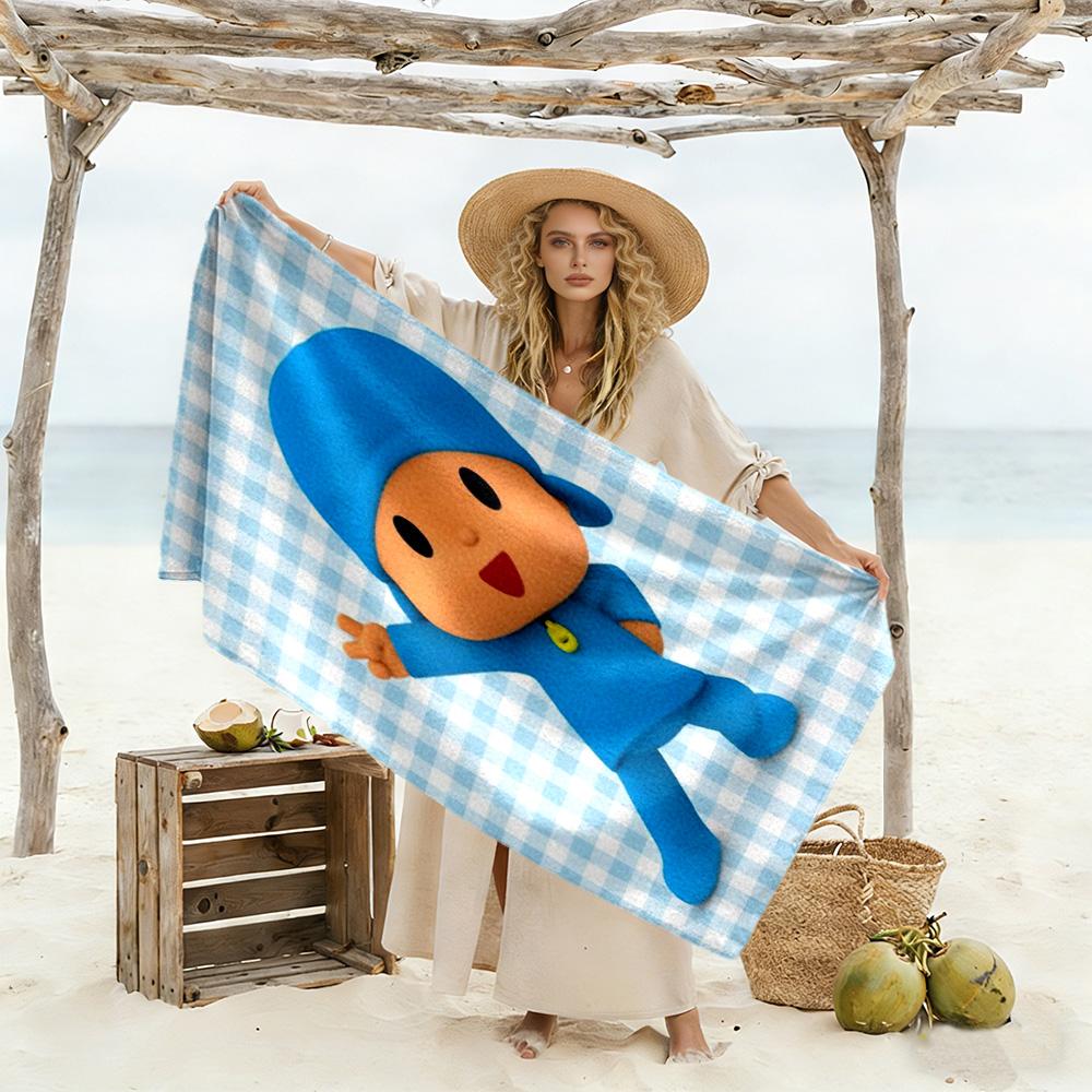 Pocoyo Beach Towel Super Soft & Absorbent Comfortable Lightweight Perfect for Traveling Yoga Camping and Swimming