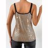 Dámské flitrované noční klub bez rukávů Sexy tílko Y2k