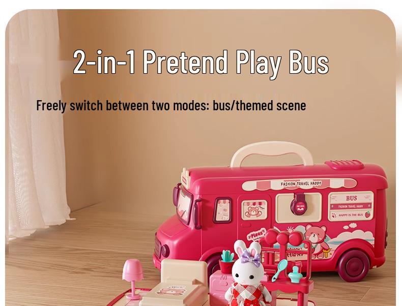 Princess House Bus Doll Playset for Girls (Ages 3-6) - Popular Birthday Gift