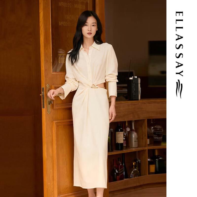 

ELLASSAY Women s Elegant Hollow-Out Midi Dress S
