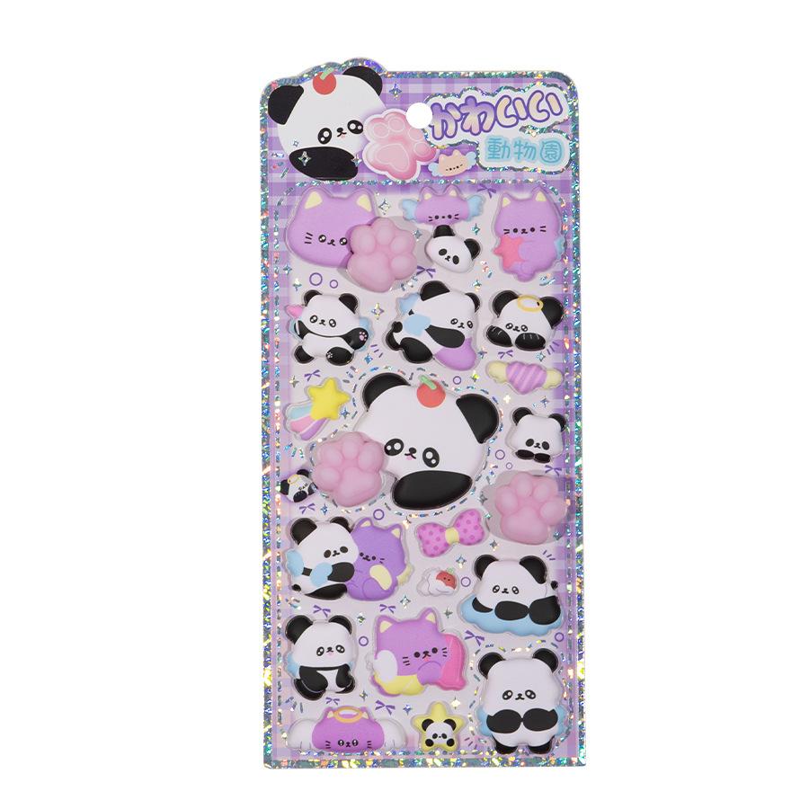 Cute Cartoon 3D Panda Sticker Creative Fun Stress-relieving Rubber Ass Paws Decor Pinch-pinch Phone Case Journal Sticker for kid