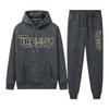 Mens Casual Tracksuit Long Sleeve Hooded Sweatshirt Pants Set Sportswear