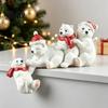 Nordic Style Hanging Decor Resin Polar Bear Ornament, White Figurine with Hat And Scarf for Seasonal Home Interior Accents Christmas Holiday