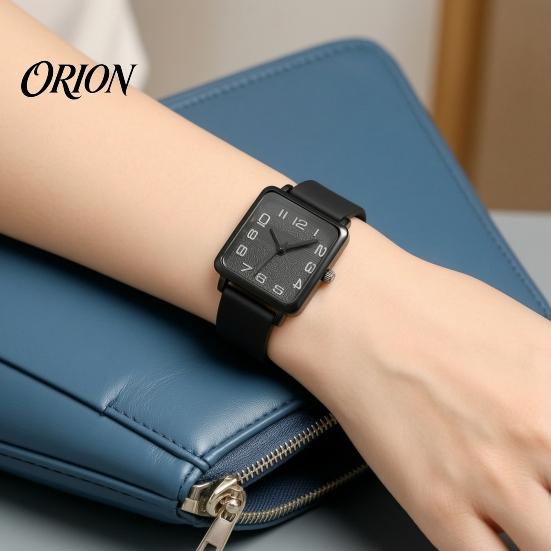 Square Dial Watch Quartz for Women, Casual Silicone Strap Wristwatch with Strap, Accurate Lightweight Wristwatch, Fashion Accessory Precise