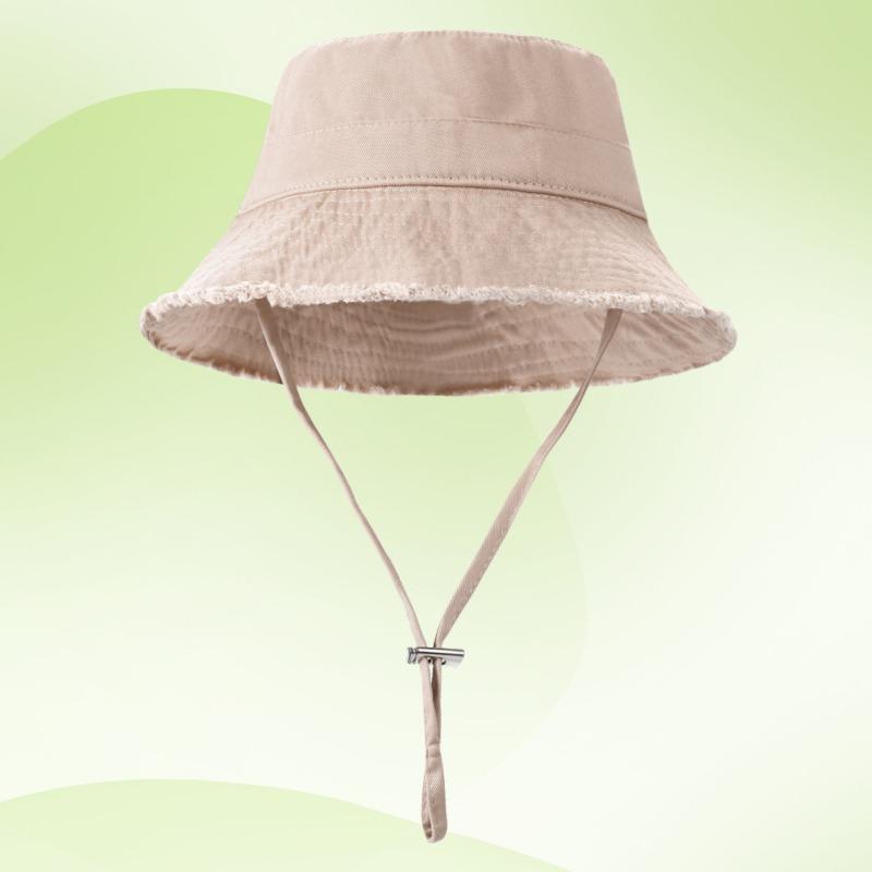 Raw Edge Red Bucket Hat Women's Summer Versatile Thin Big Brim Showing Small Face Outdoor Basin Hat Tide