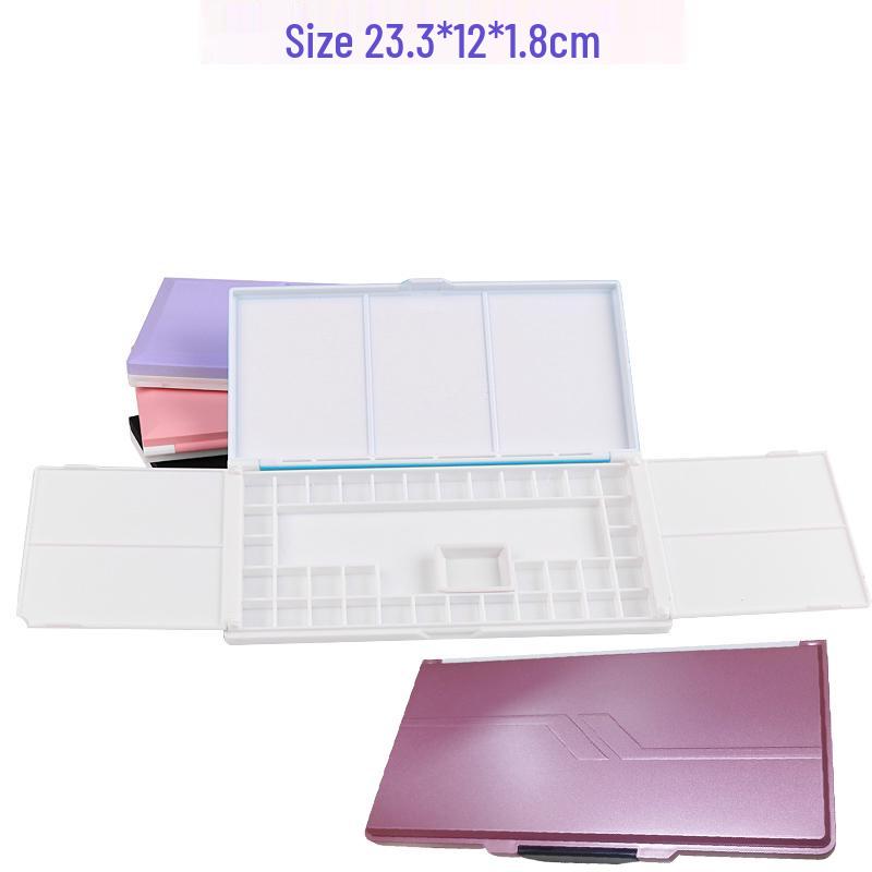 Multifunctional Watercolor Palette: 33/18 Grid Foldable Mixing Box with Flip-Top for Gouache Paints