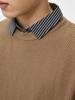 WOOG2005 Herren Pullover in Unifarbe, Fake-Zweiteiler mit Schichtkragen, Herbst/Winter 2025, Lockerer Freizeit-Strick