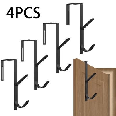4 Stück Haken Über Türhaken Verstellbare Kabine Badezimmer Kleidung Handtuchhalter Metall Dusche Küche Organizer Regal