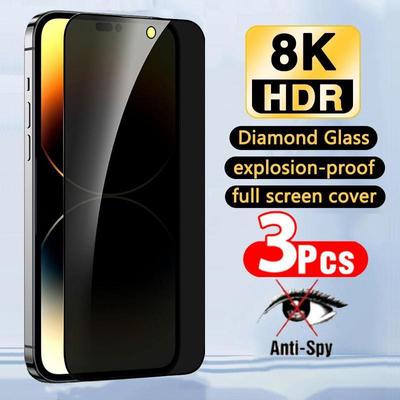 Confezione da 3 migliori vetri temperati per privacy completa per IPhone 14 Pro Max 14 Plus 13 11 Pro Max su protezione schermo anti-spia per iPhone X XR Xs Max 6 6s 7 8 Plus SE