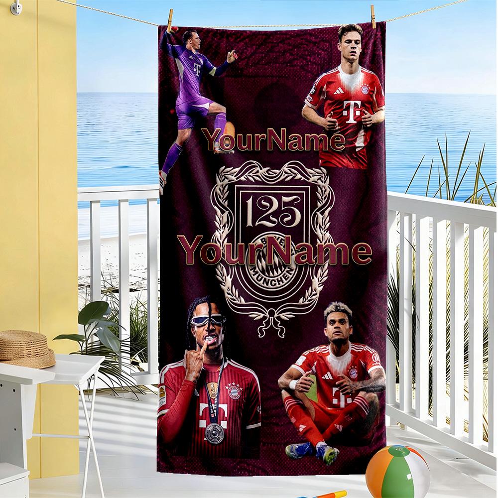 Eintracht Frankfurt Customize Your Name Beach Towel Super Soft Absorbent Ideal For Travel Outdoor Swim Pool Yoga Surf Camping Hiking Gym Gift Holiday