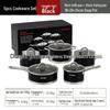 5-Piece Stainless Steel Cookware Set: Non-Stick Soup Pot, Frying Pan, and Milk Pot