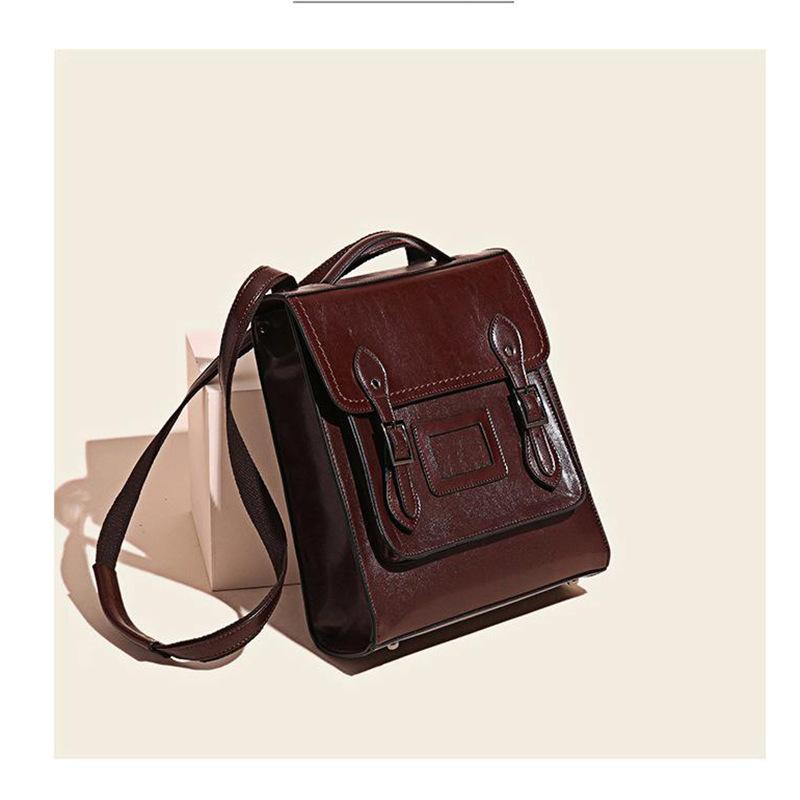 

Genuine Leather Women s Shoulder Small Bag, Light, Trendy, Fashionable, Retro British Style Cambridge Bag, Large Capacity Backpack One Size кофейный