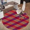 1pc plaid pattern Round Chair mat Area Rug - Non-Slip, Floor Mat for Office, Bedroom, and Indoor Decor -1002160