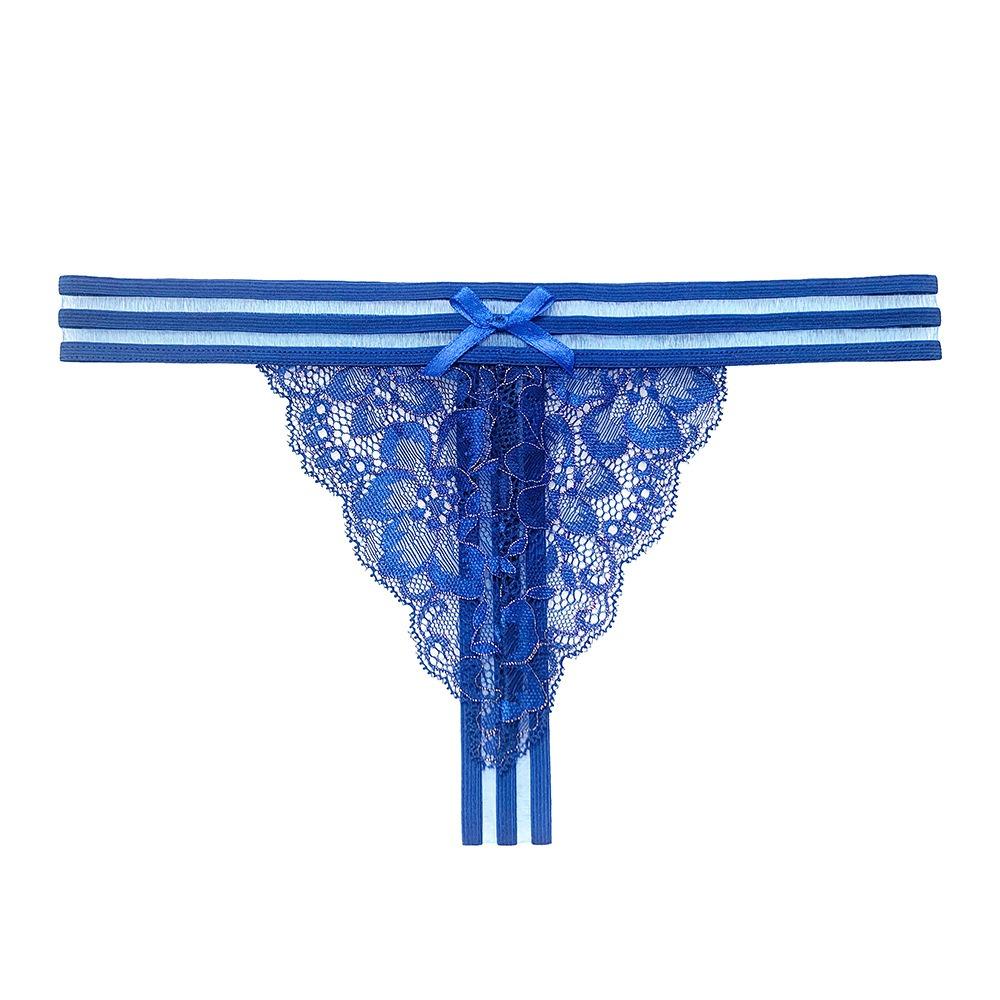 Fully Transparent Lace Tback Ultra-thin Design Sense Striped Sexy Panties Hot Temptation Thong Female 2274