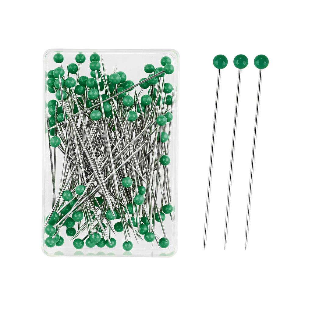 100 Stück Mode Nähnadeln Farbige Glas-/Keramikkopf Perlenstecknadeln Stricknadeln Nähbefestigung DIY Sicherheitsnadel 38mm
